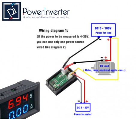 VOLTÍMETRO - AMPERÍMETRO DIGITAL/LCD 0 - 300VDC/ 300A
